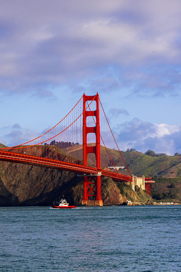 Red Tugboat maneuvering through the Bay