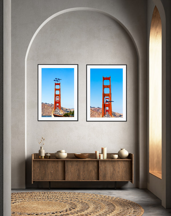 Blue Angels Portrait set over the Golden gate Bridge (vertical)