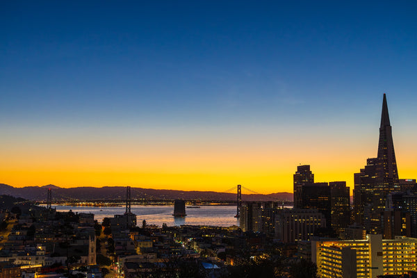 Bay Bridge and City Scape Sunrise