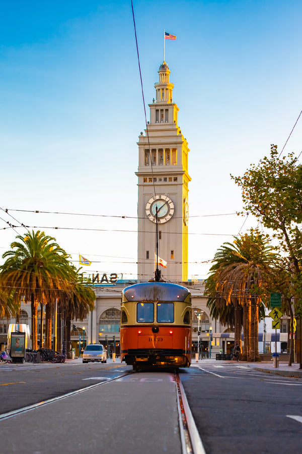 San Francisco Ferry Building with the F Train Framed Print