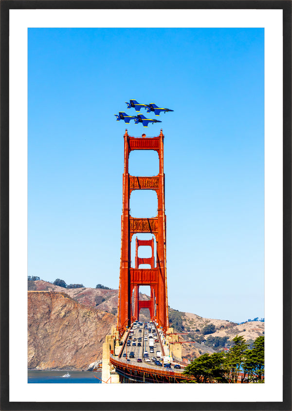 Blue Angels Portrait set over the Golden gate Bridge (vertical)