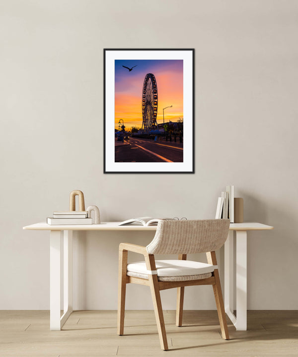 Sky Star Wheel at Fishermans Wharf in San Francisco Framed Print