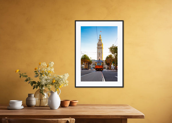 San Francisco Ferry Building with the F Train Framed Print