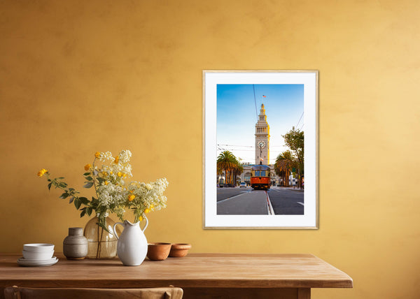 San Francisco Ferry Building with the F Train Framed Print