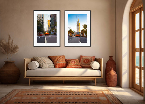 San Francisco Ferry Building with the F Train Framed Print