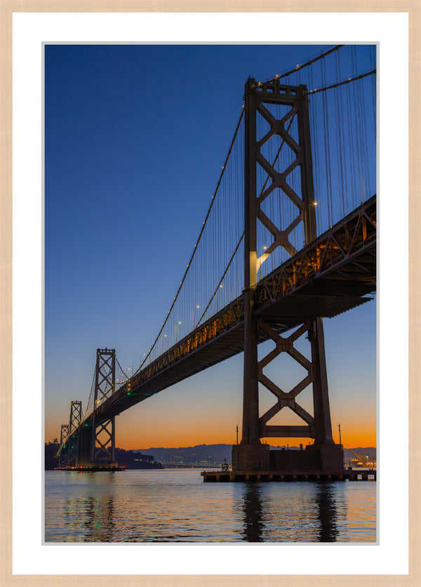 Bay Bridge pictured during Sun Rise Framed Print