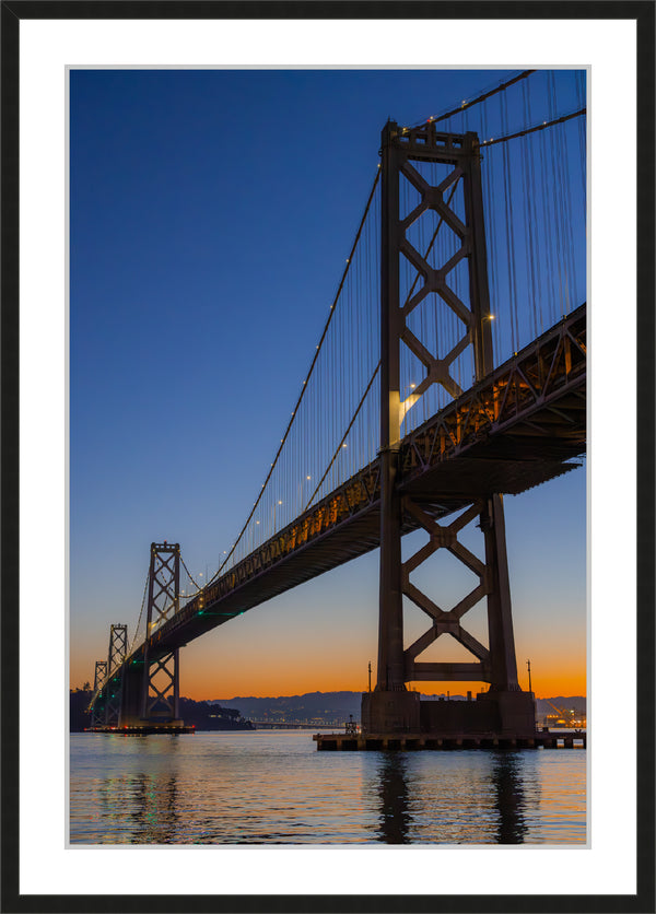 Bay Bridge pictured during Sun Rise Framed Print